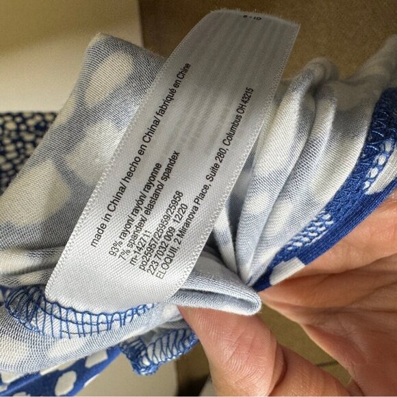 ELOQUII Elements Blue and White Printed Rayon Women's Maxi Dress Size 18/20 - Picture 11 of 13